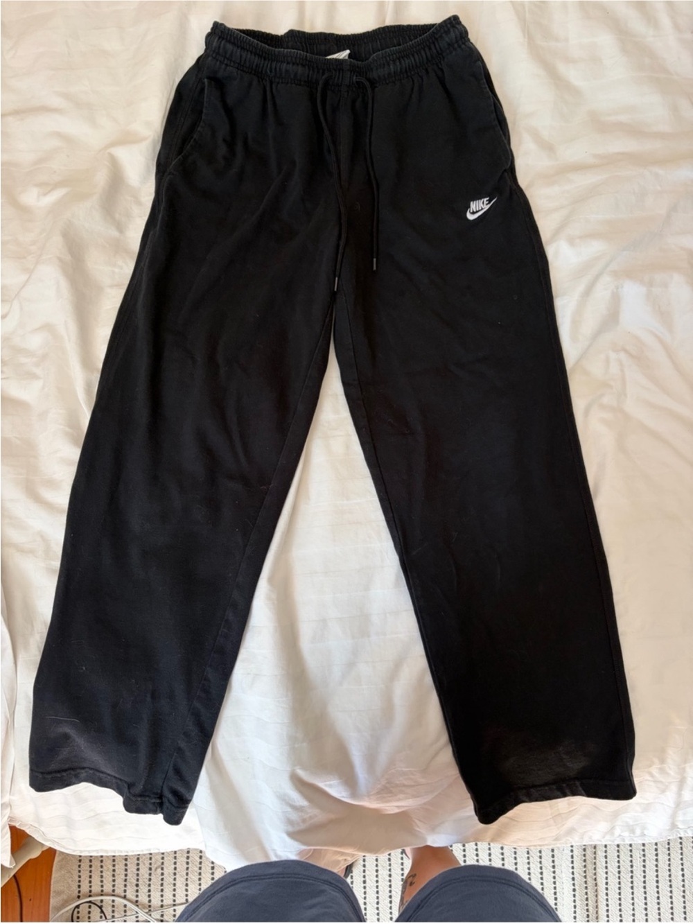 Nike women’s Black Jogger Sweatpants with White Swoosh